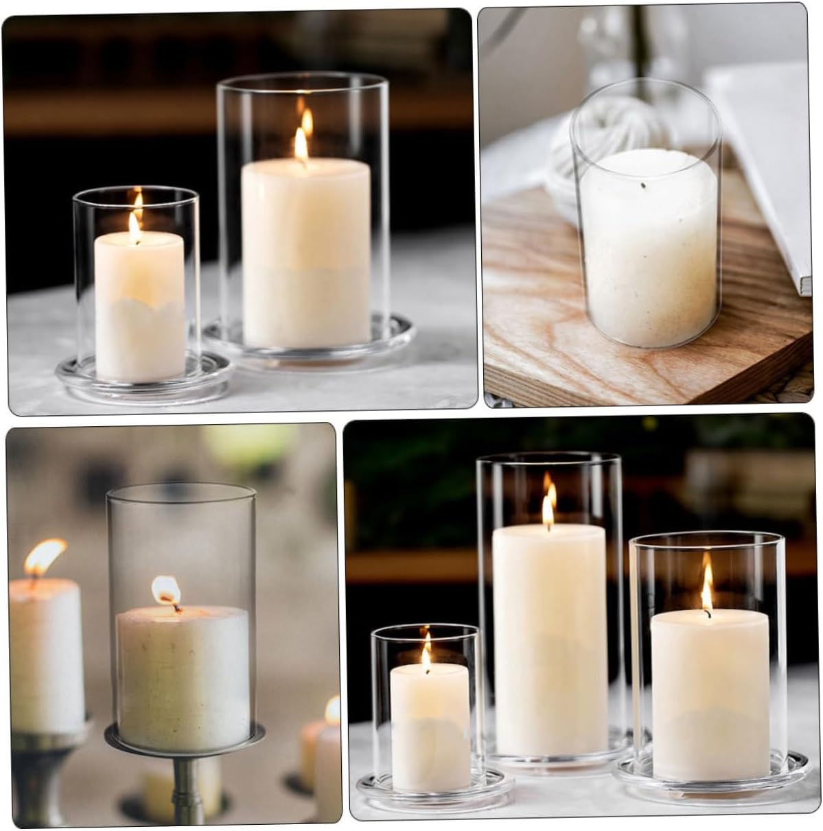 Clear Glass Candle Holder Sleeve for Pillar Candles
