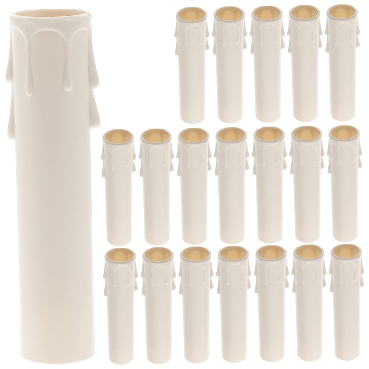 POPETPOP 20pcs Plastic Candle Socket Covers for Chandeliers and Candelabras