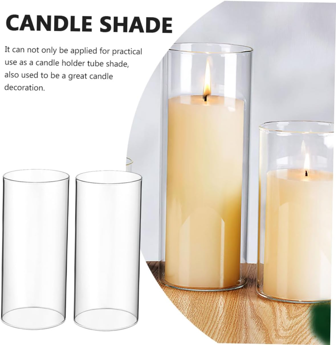 PRETYZOOM 4pcs Glass Candle Holder Sleeve Decorative Shades