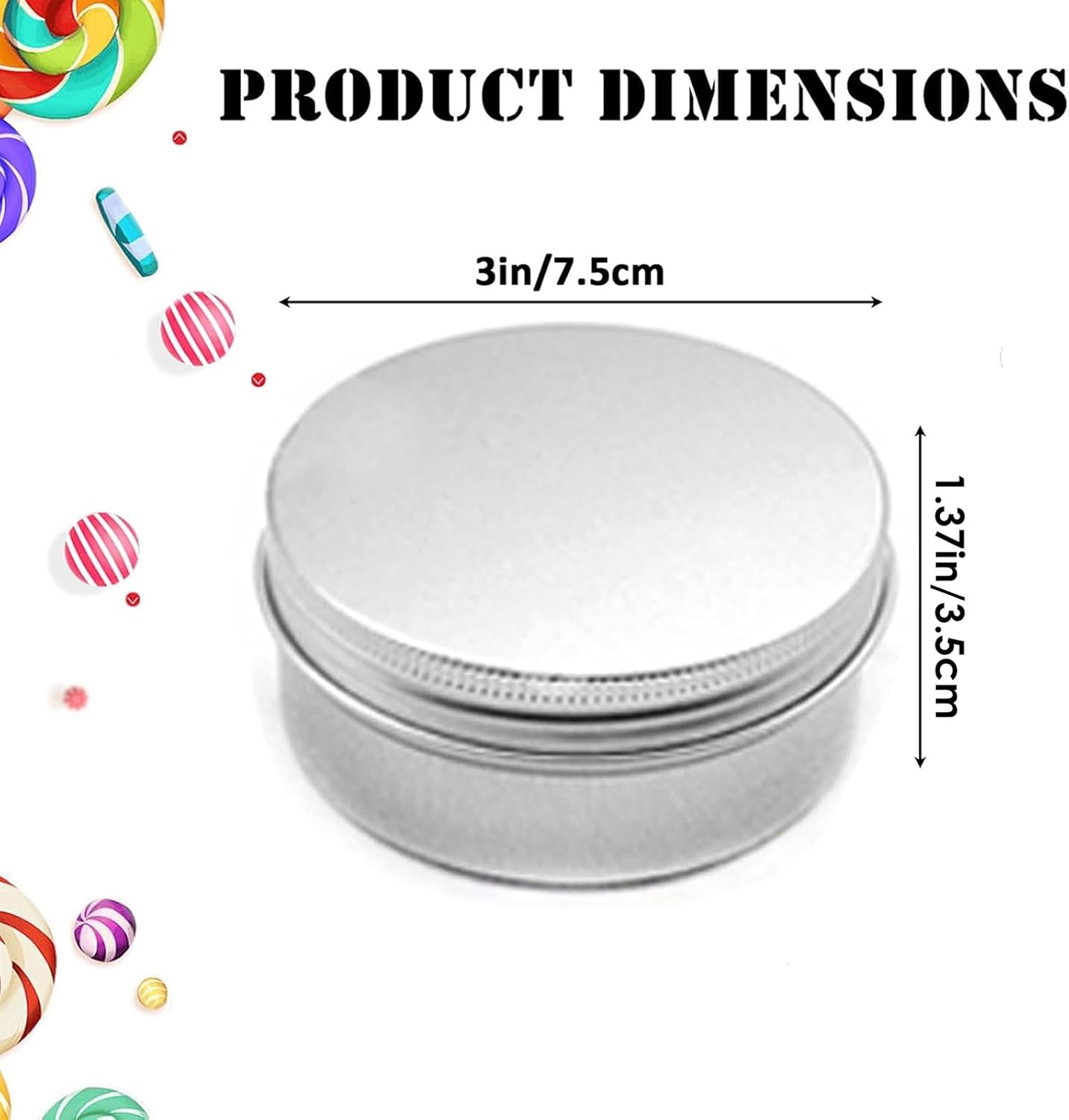 48 Pack 4 oz Silver Aluminum Tin Cans with Screw Lid