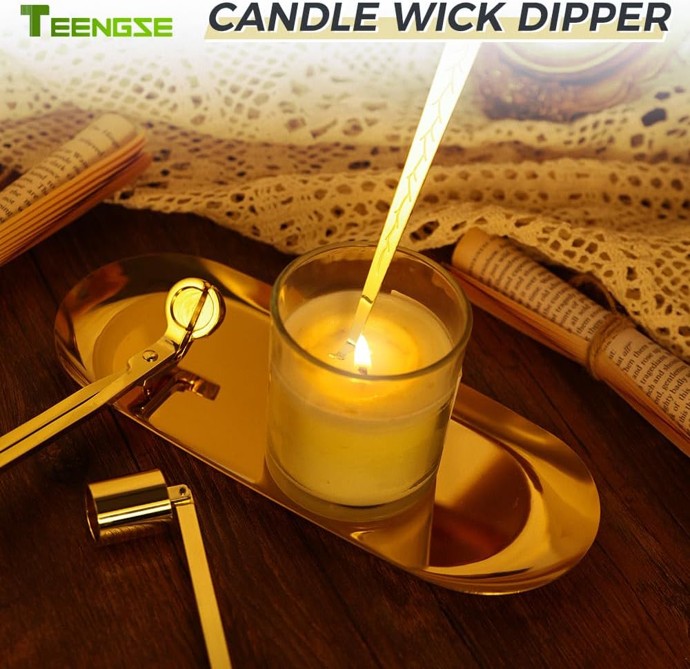 Gold 3 in 1 Candle Accessory Set