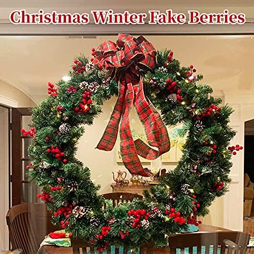 20 Pack Artificial Red Berry Stems for Christmas Decor