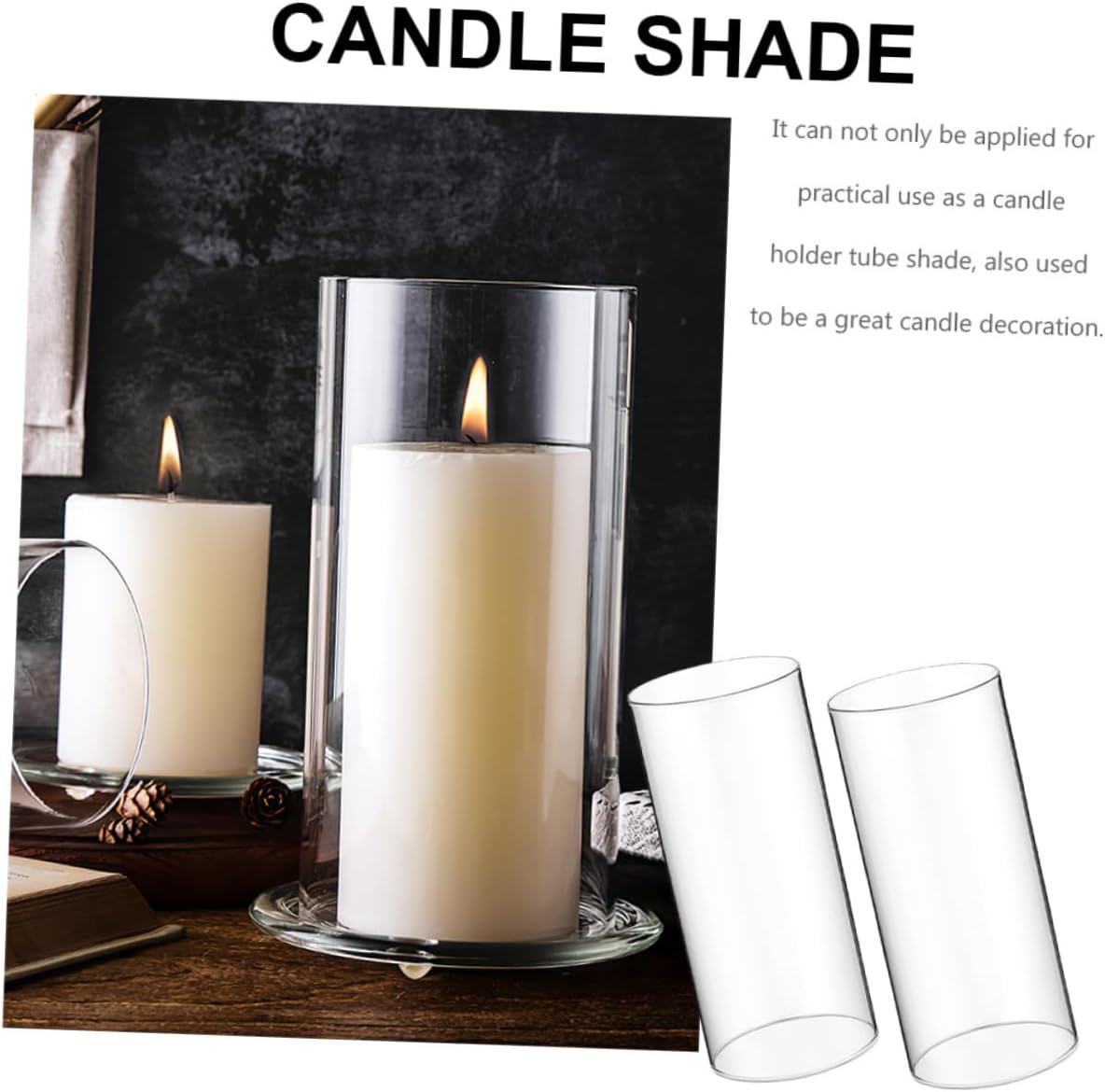 PRETYZOOM 4pcs Glass Candle Holder Sleeve Decorative Shades