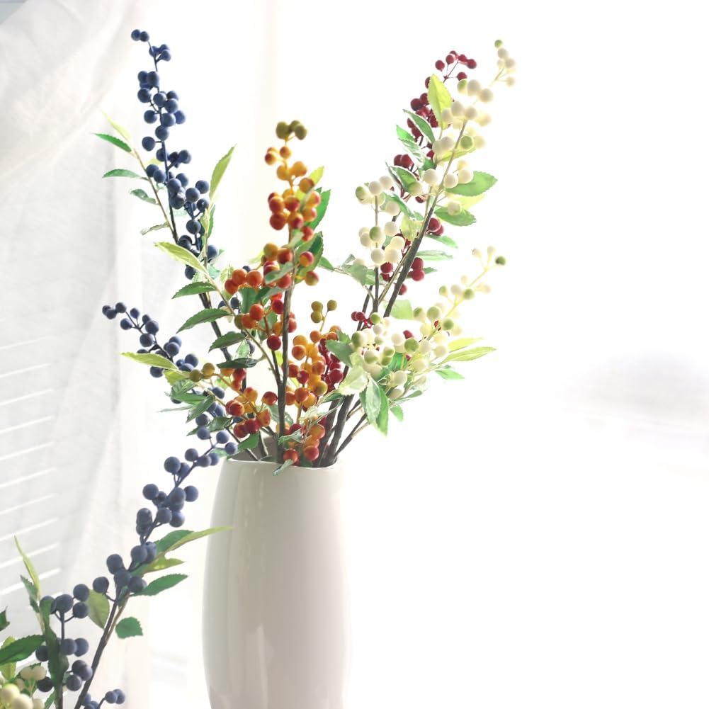 Valcatch Artificial Berries White Lifelike Faux Fruit