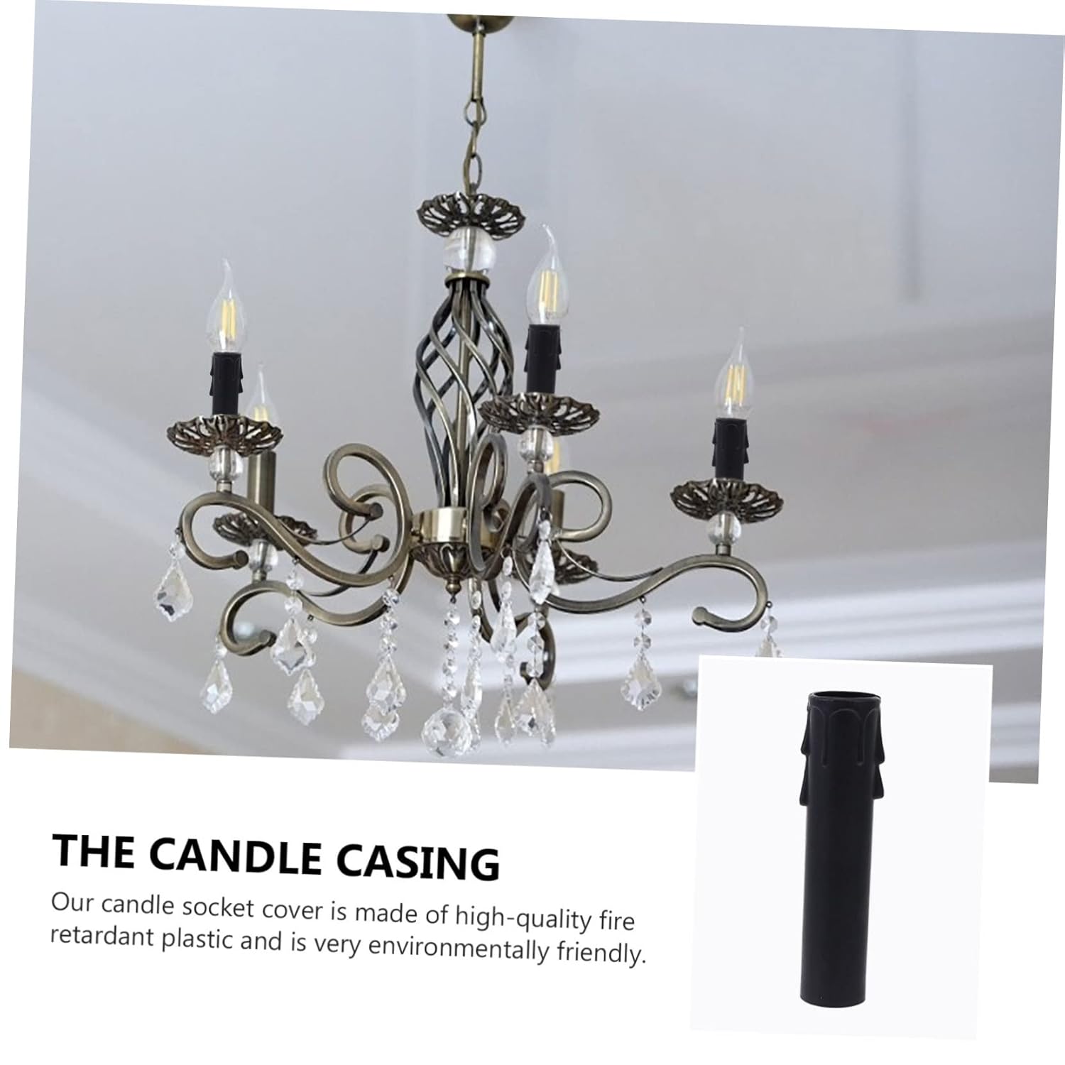 Gadpiparty 20pcs Plastic Chandelier Candle Sleeves Waterproof Dripless Covers