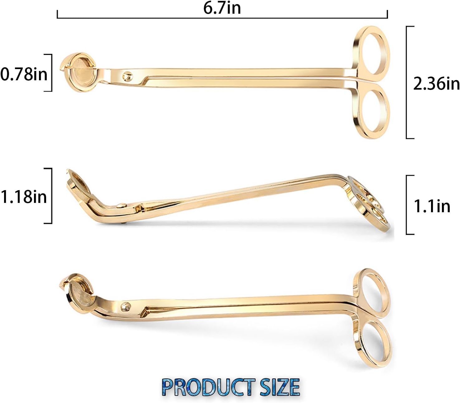 Candle Wick Trimmer with Gold Plating and Debris Tray