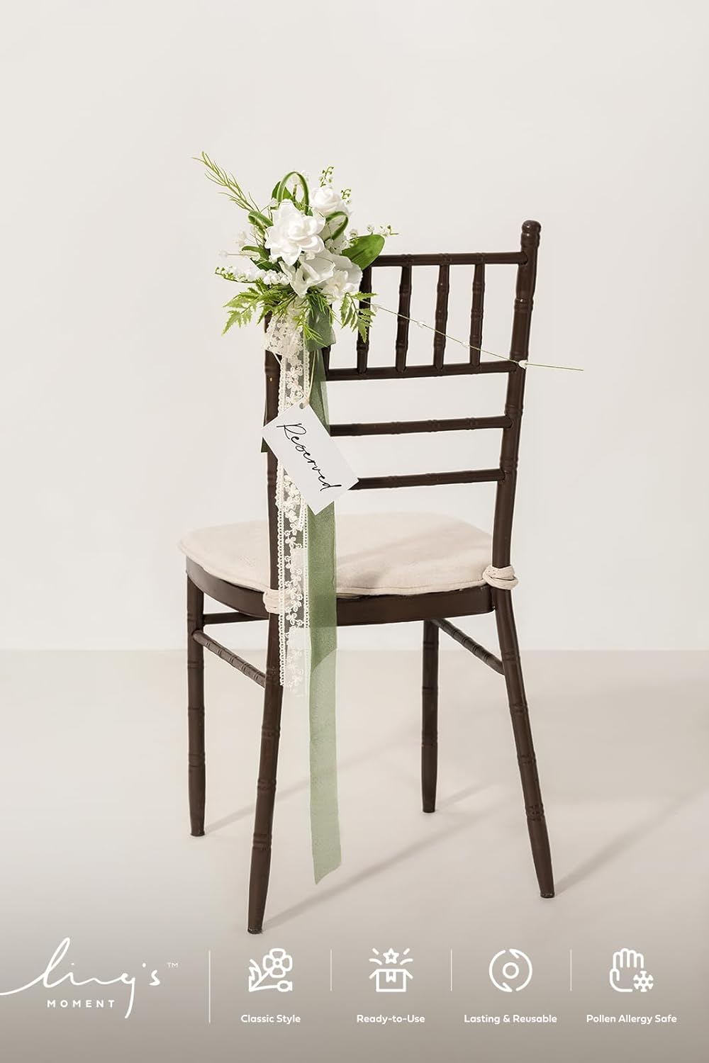Lings Moment 8pcs Artificial Wedding Chair Decorations