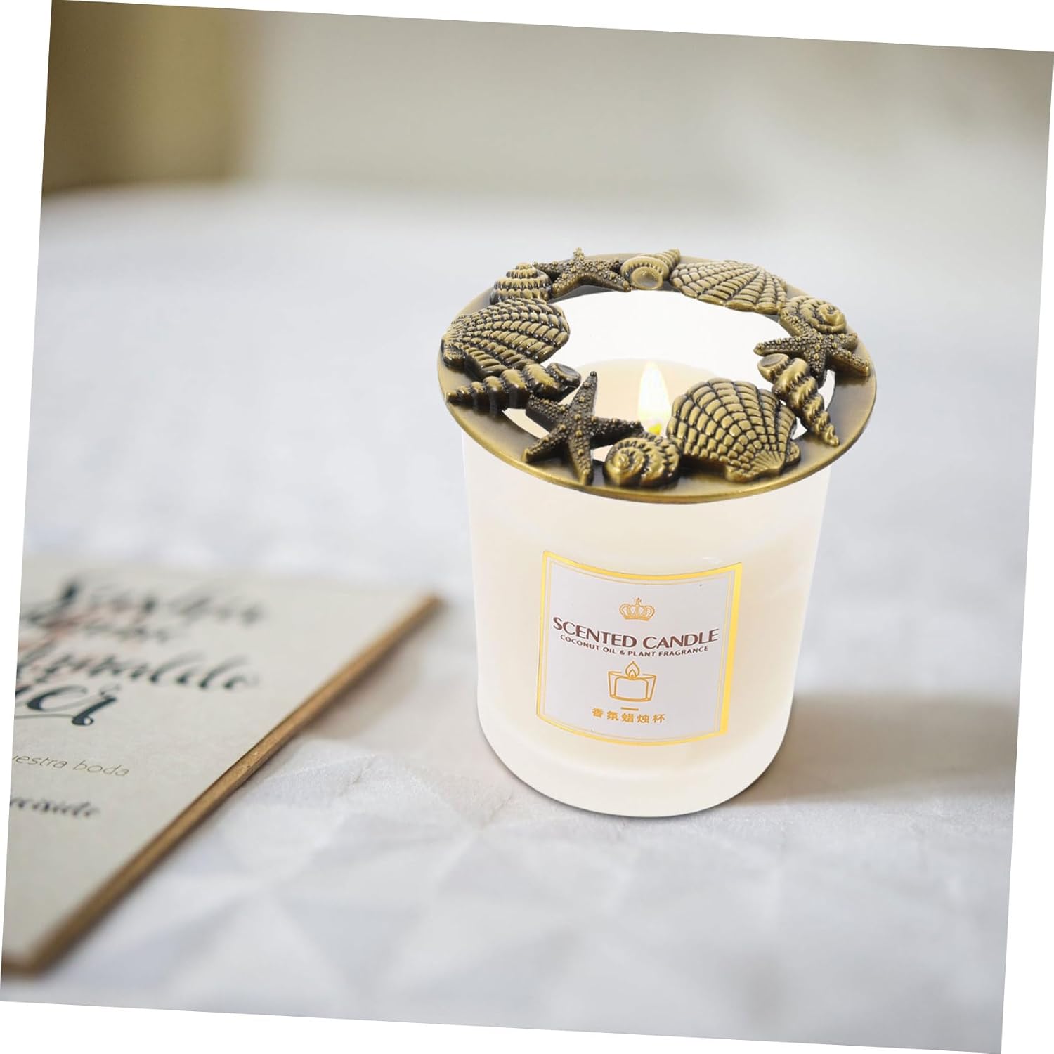 Balacoo Jar Candle Top Lid with Beach Shell Design