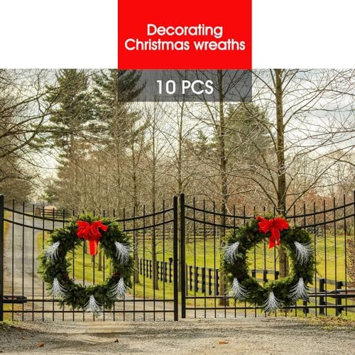 28 Inch White Glitter Berry Stem Christmas Decor - 10 PCS