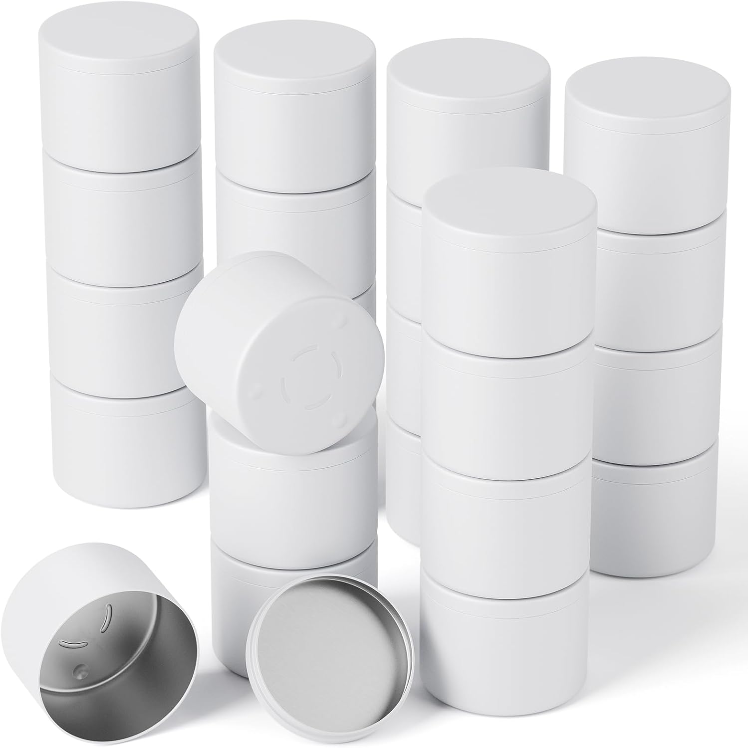 Domivirgo 24 Pcs Empty Candle Tins with Lid