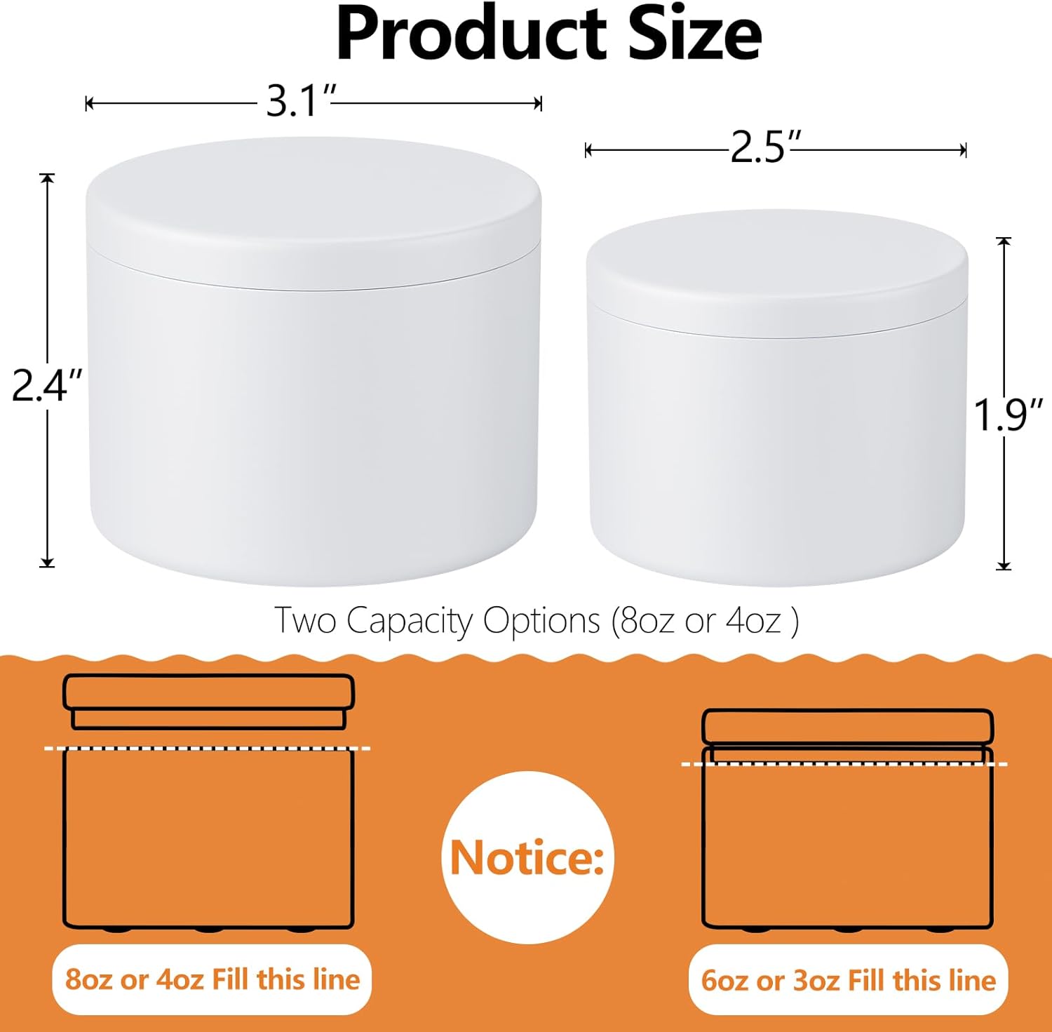 Domivirgo 24 Pcs Empty Candle Tins with Lid