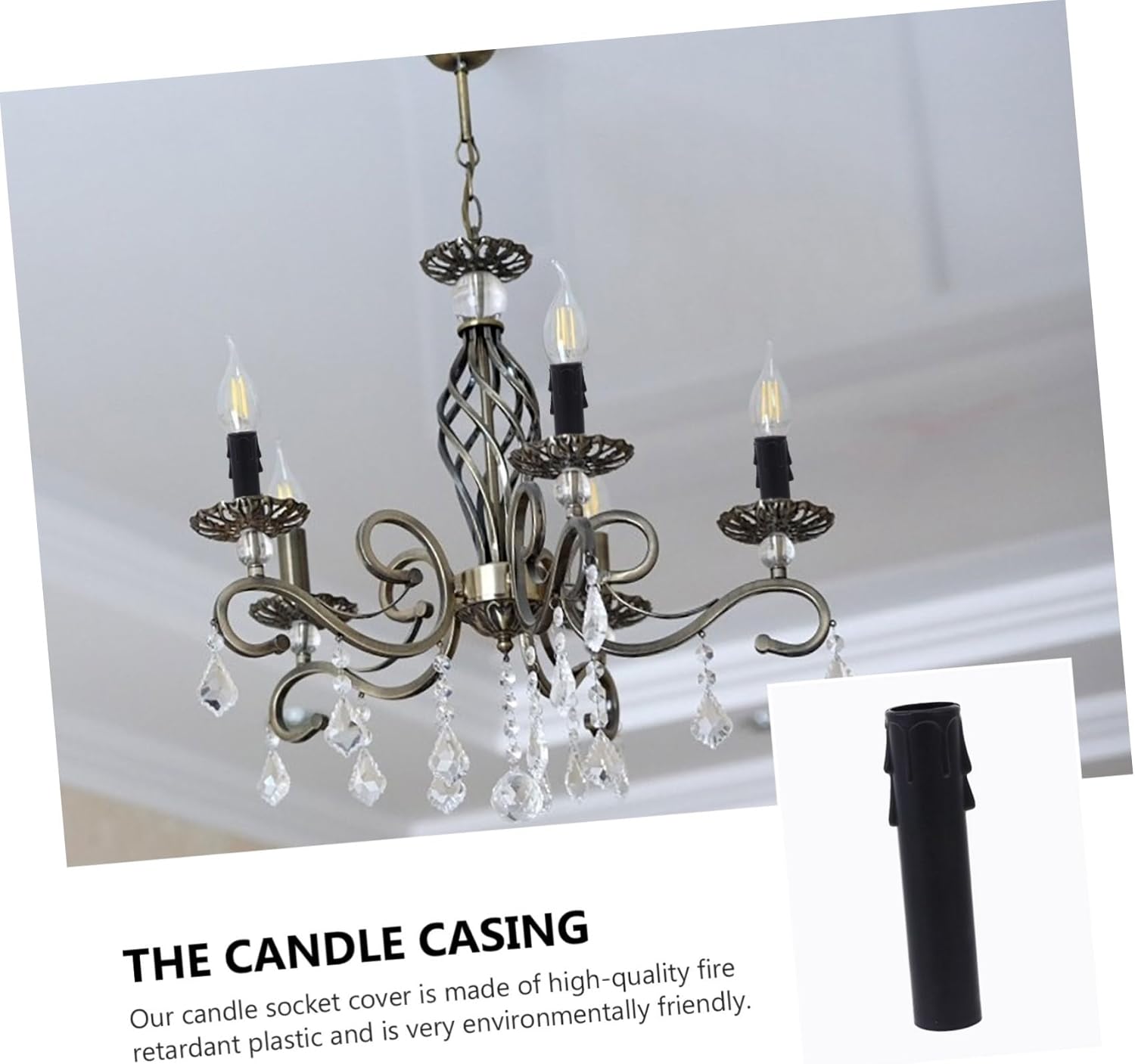 20pcs Plastic Candle Sleeves for Chandeliers and Lamp Bases