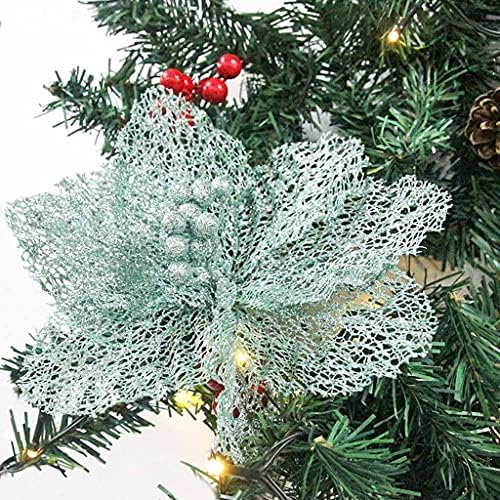 27m 9ft Christmas LED Rattan Red Flower Decorative Wreath