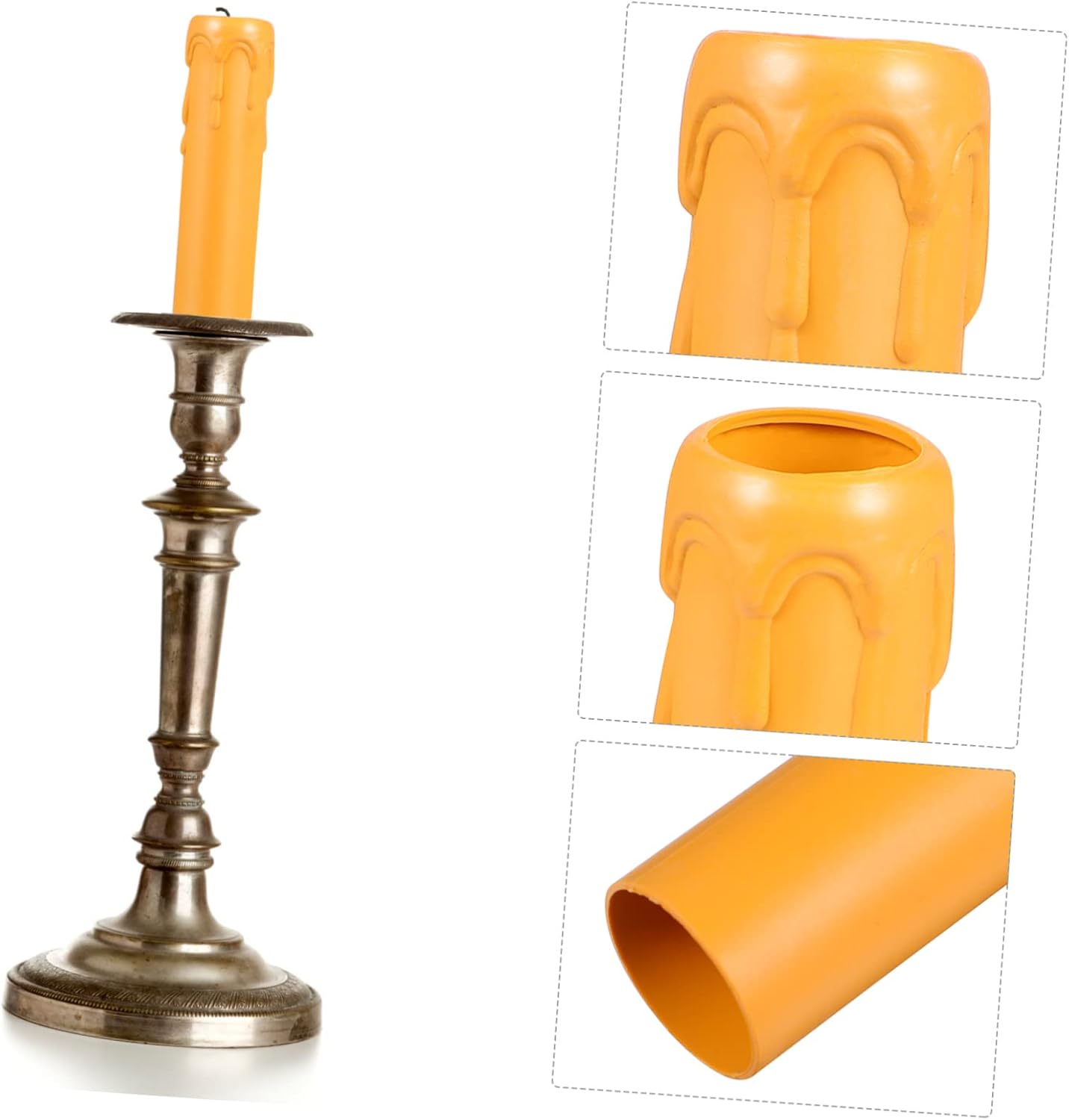 Mipcase 20pcs Chandelier Socket Sleeves Retro Decor Plastic Candle Holders
