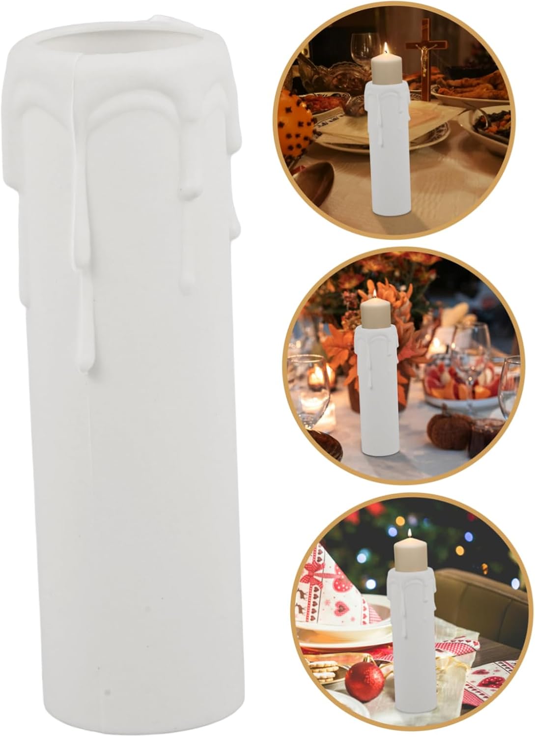12pcs Plastic Drip Candle Sleeves for Chandeliers and Holders