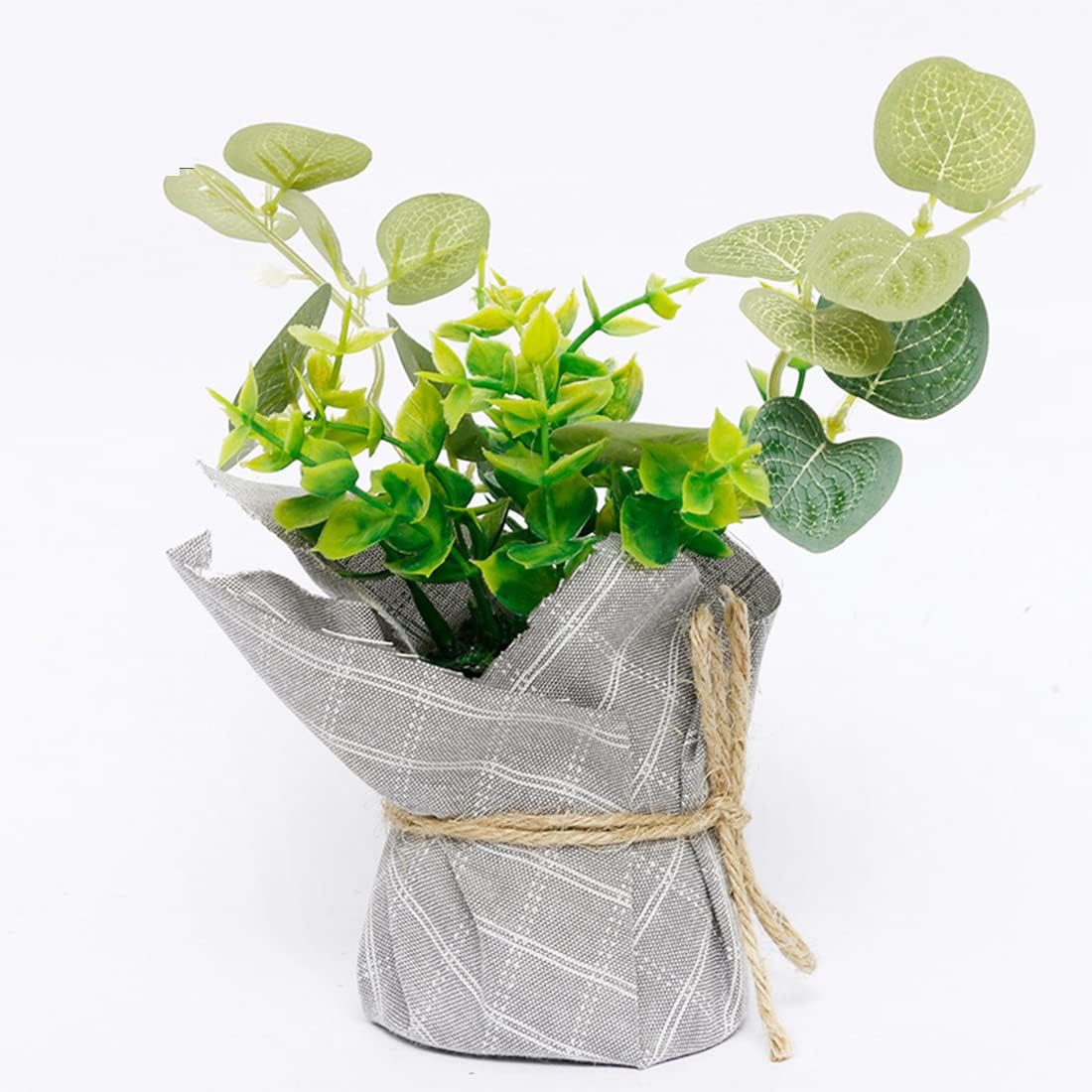 FUNAT Artificial Flower Pot Grey Office Home Decor