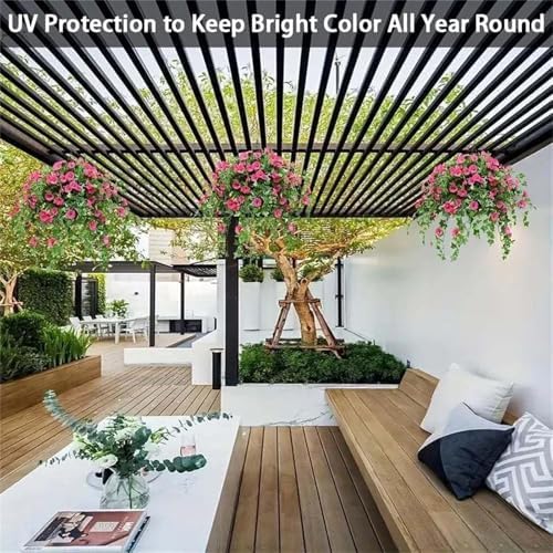 Hugs Garden Artificial Flowers 4pcs UV Resistant Hanging Morning Glory Black