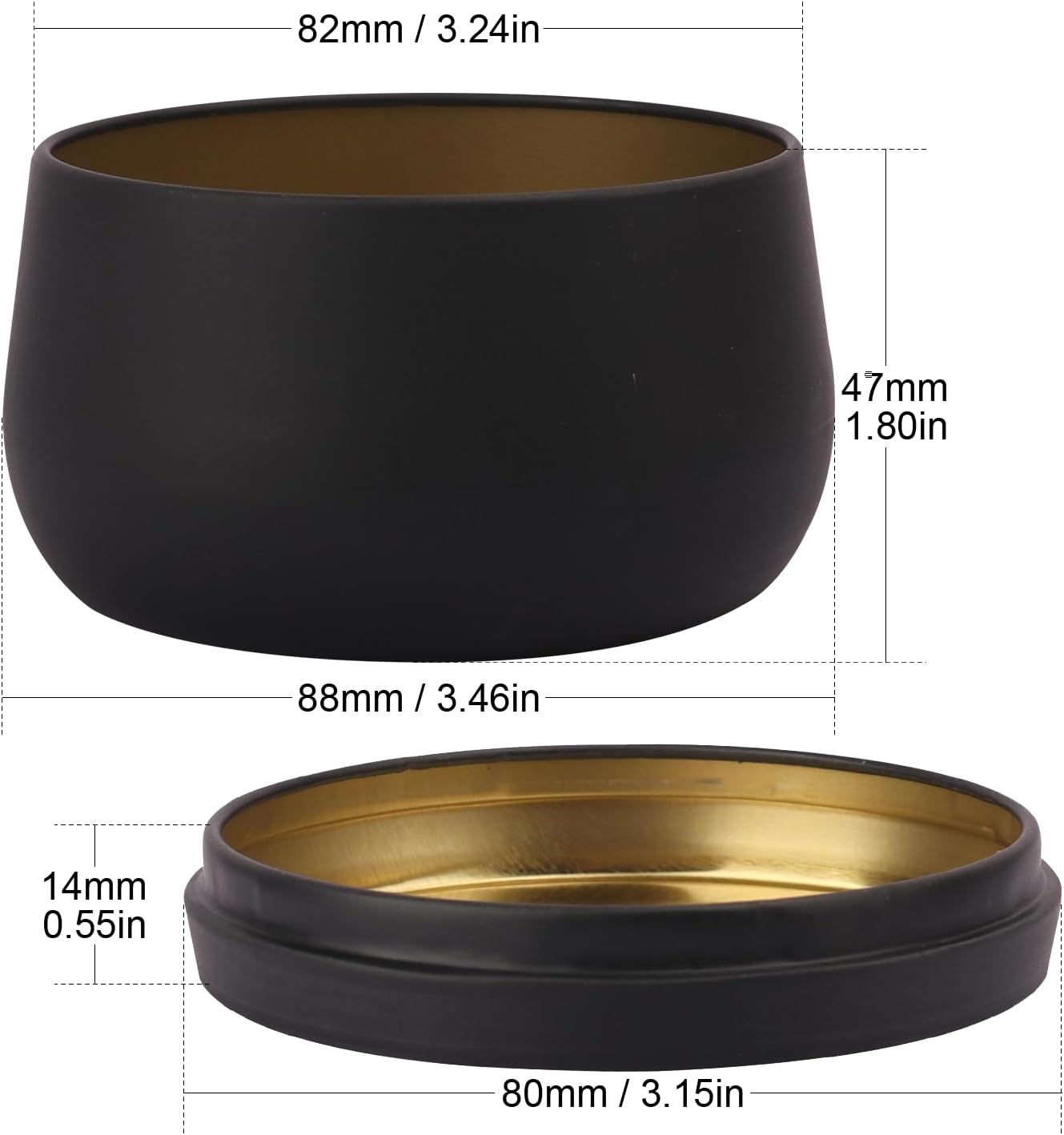 GENHAKON 24 Pack 8 Oz Black Candle Tins
