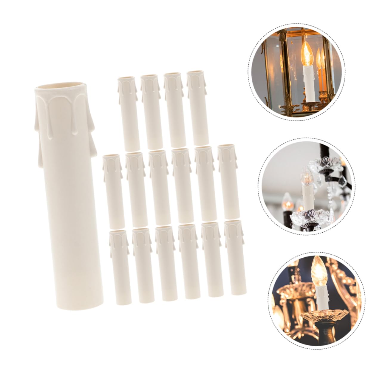 STOBAZA 20pcs Chandelier Light Covers Plastic Candle Sleeves Socket Cover