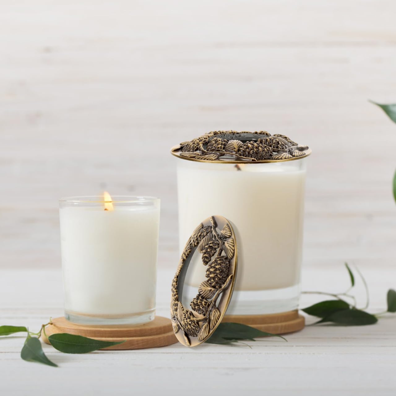 Bronze Candle Jar Topper - Zinc Alloy Hollow Lid for Even Burning