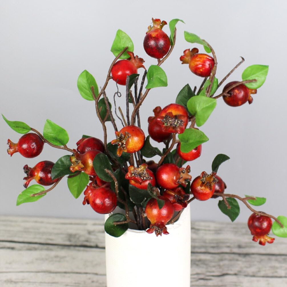 COHEALI Artificial Pomegranate Flower 5Pcs Decor