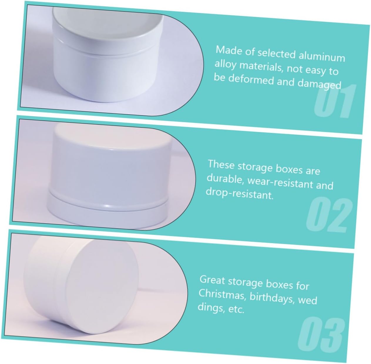 Housoutil 4pcs Aluminum Candle Holders for Wax Projects and Storage
