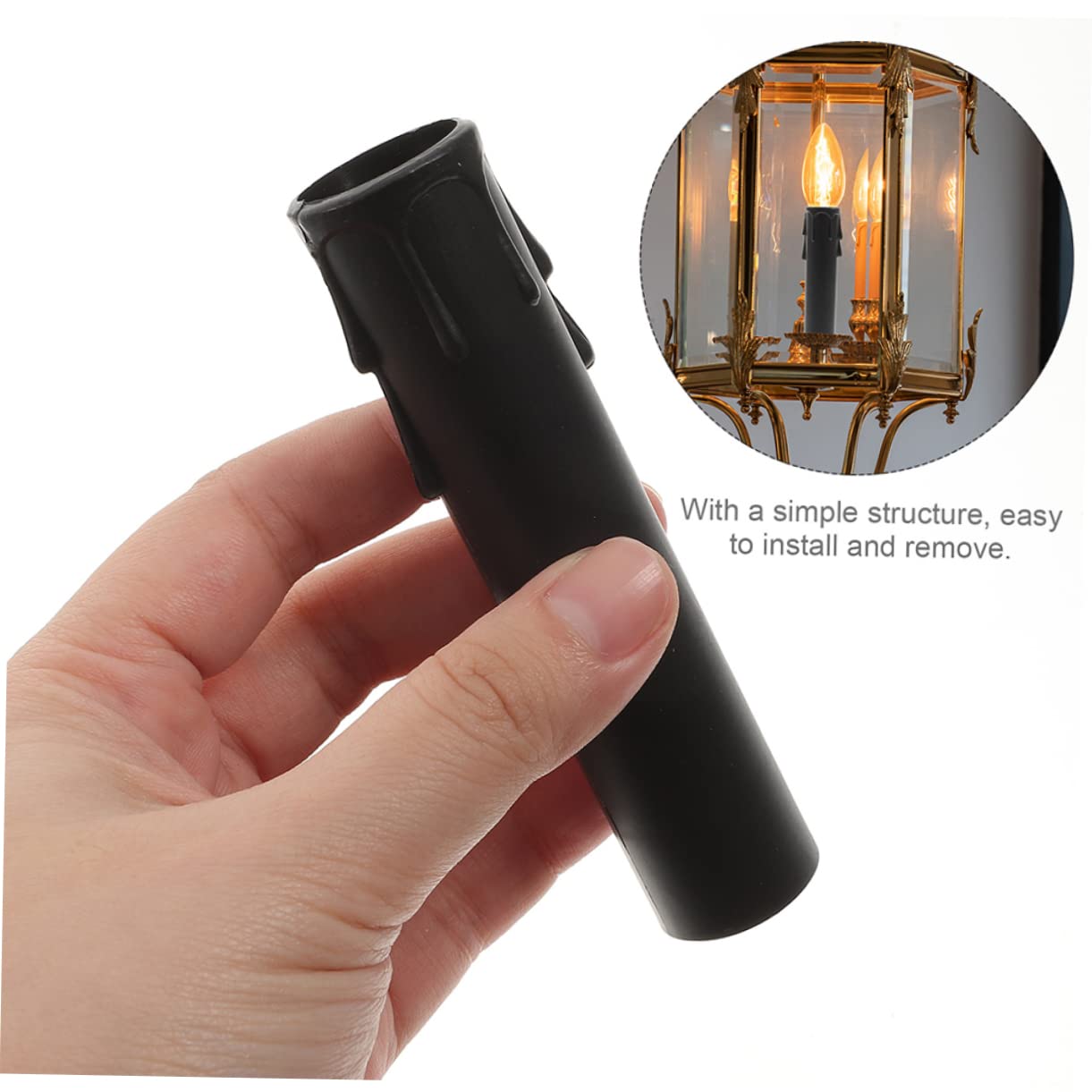 HOMSFOU 24pcs Tall Candle Socket Covers for Home Decor