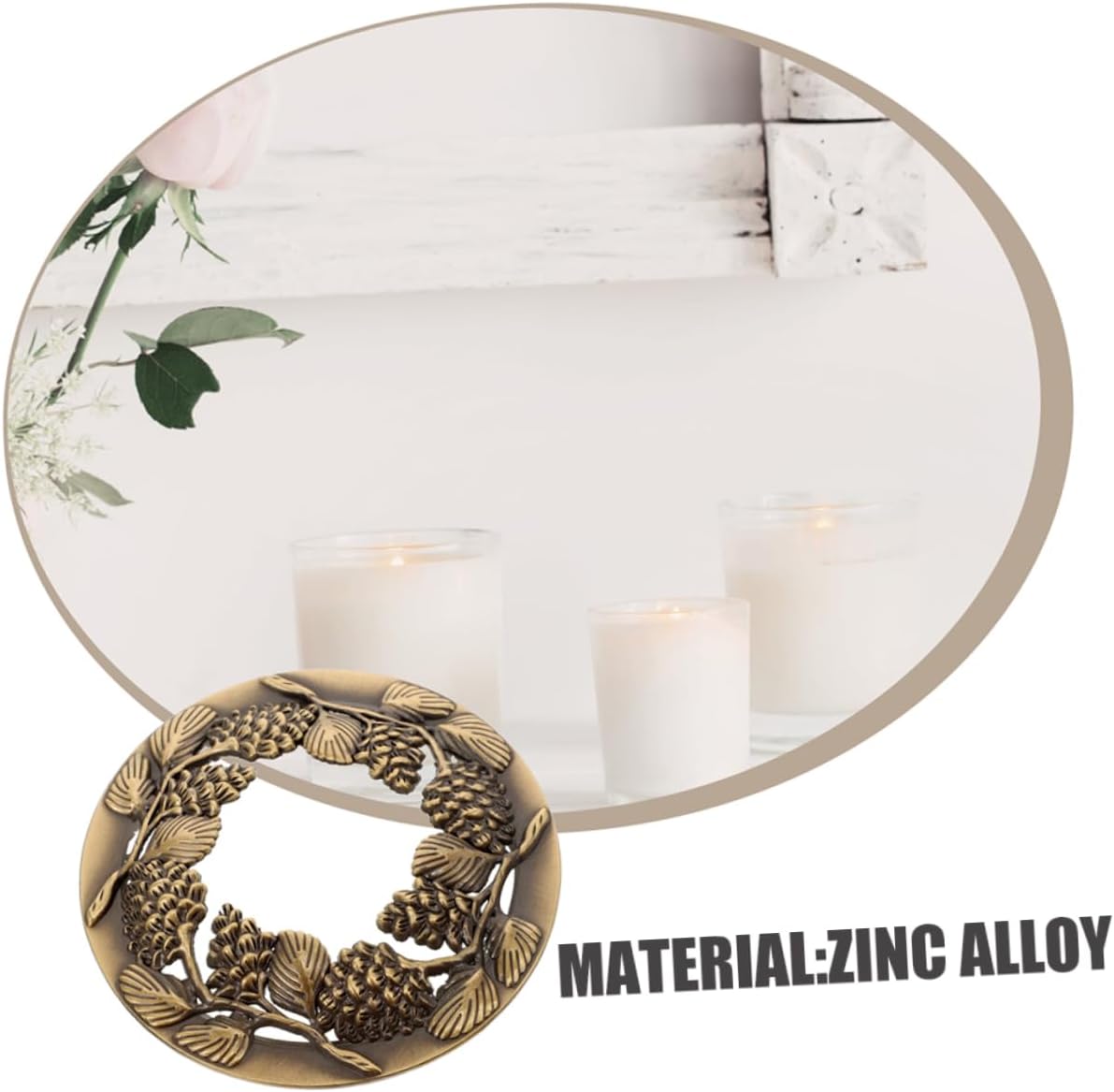 DOITOOL 2pcs Hollow Candle Jar Lid Metal Covers