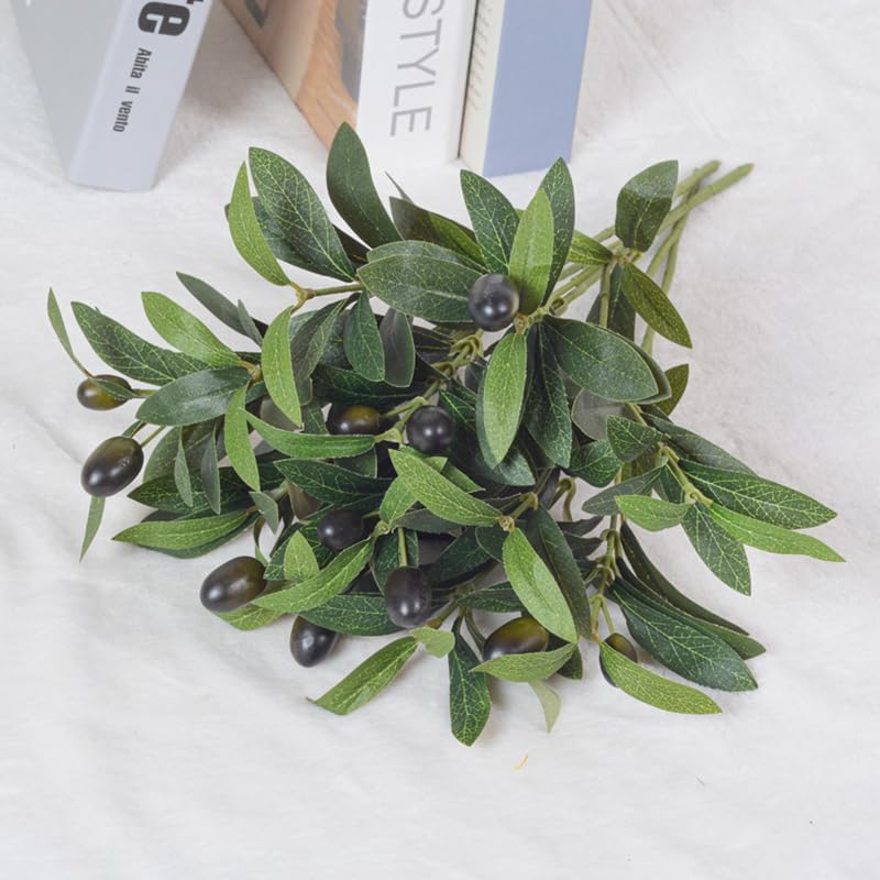 CLoxks Artificial Olive Branches 4 Pcs for Vases
