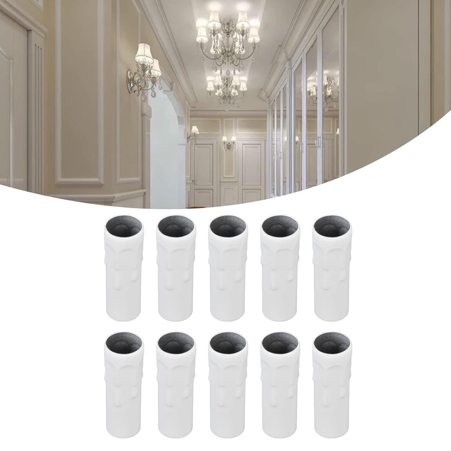 10PCS Metal Chandelier Candle Sleeves E14 White