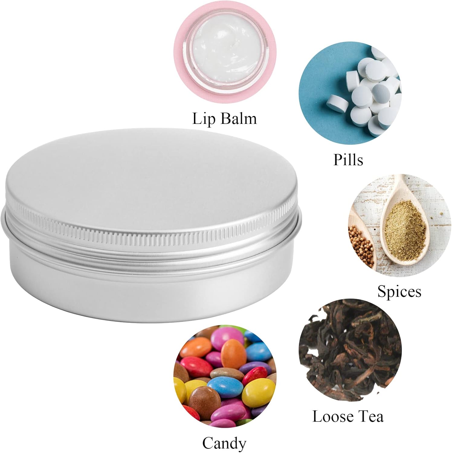 Tosnail 36 Pack 4 oz Aluminum Round Tins with Screw Top Lids