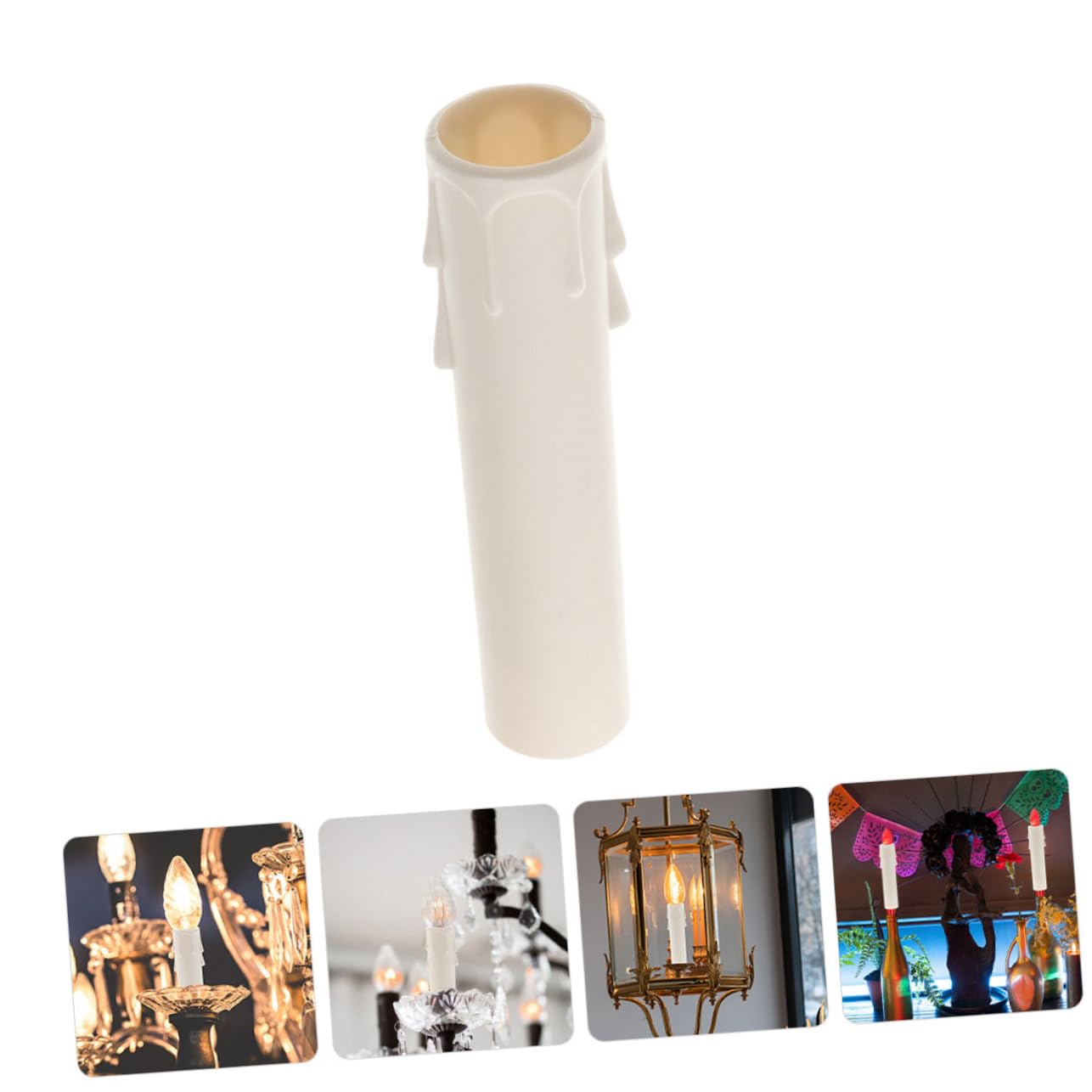 Happyyami 15pcs Chandelier Candle Sleeves Plastic Covers for Votive Holders