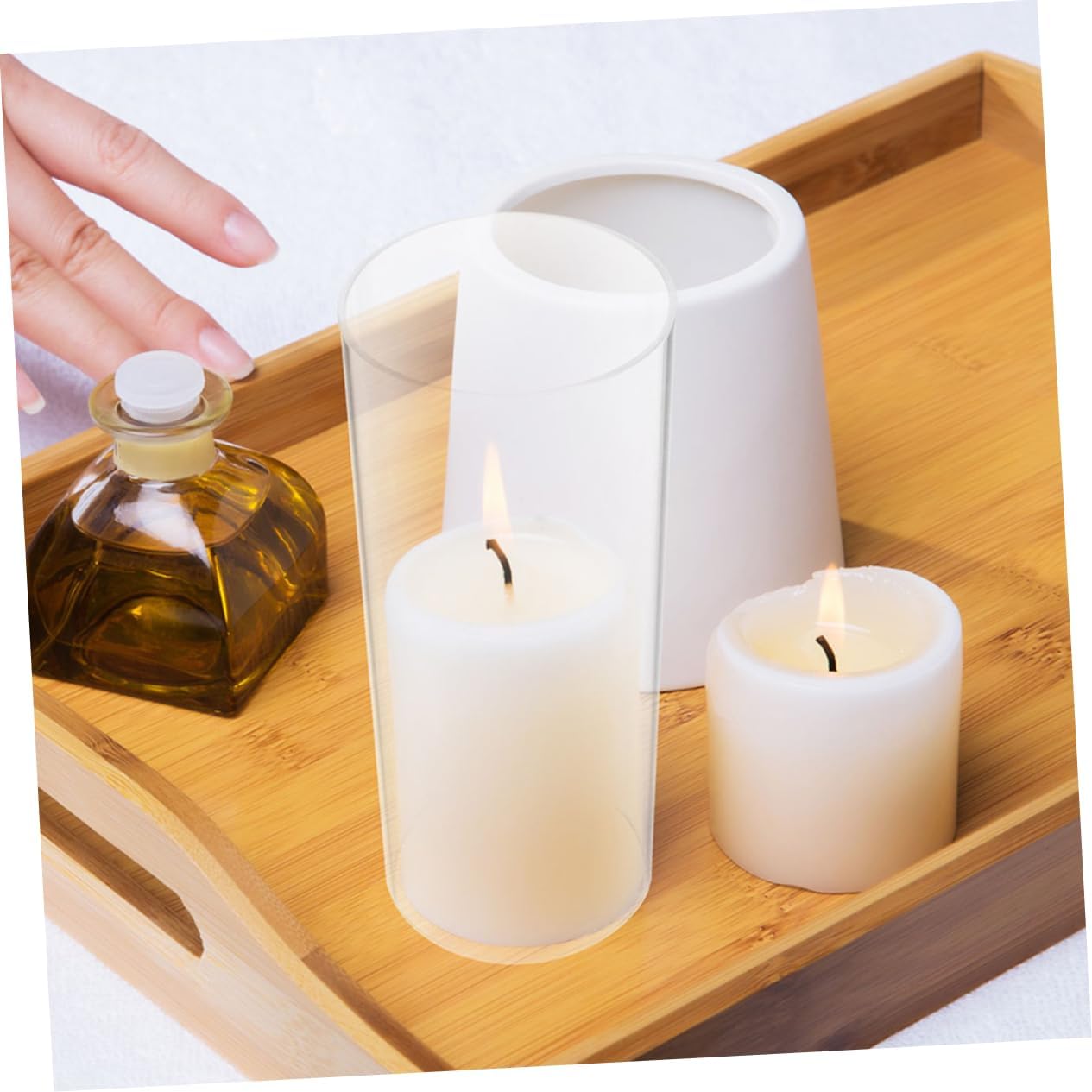 LIFKICH Decorative Glass Candle Holder Tealight Vessel Cover