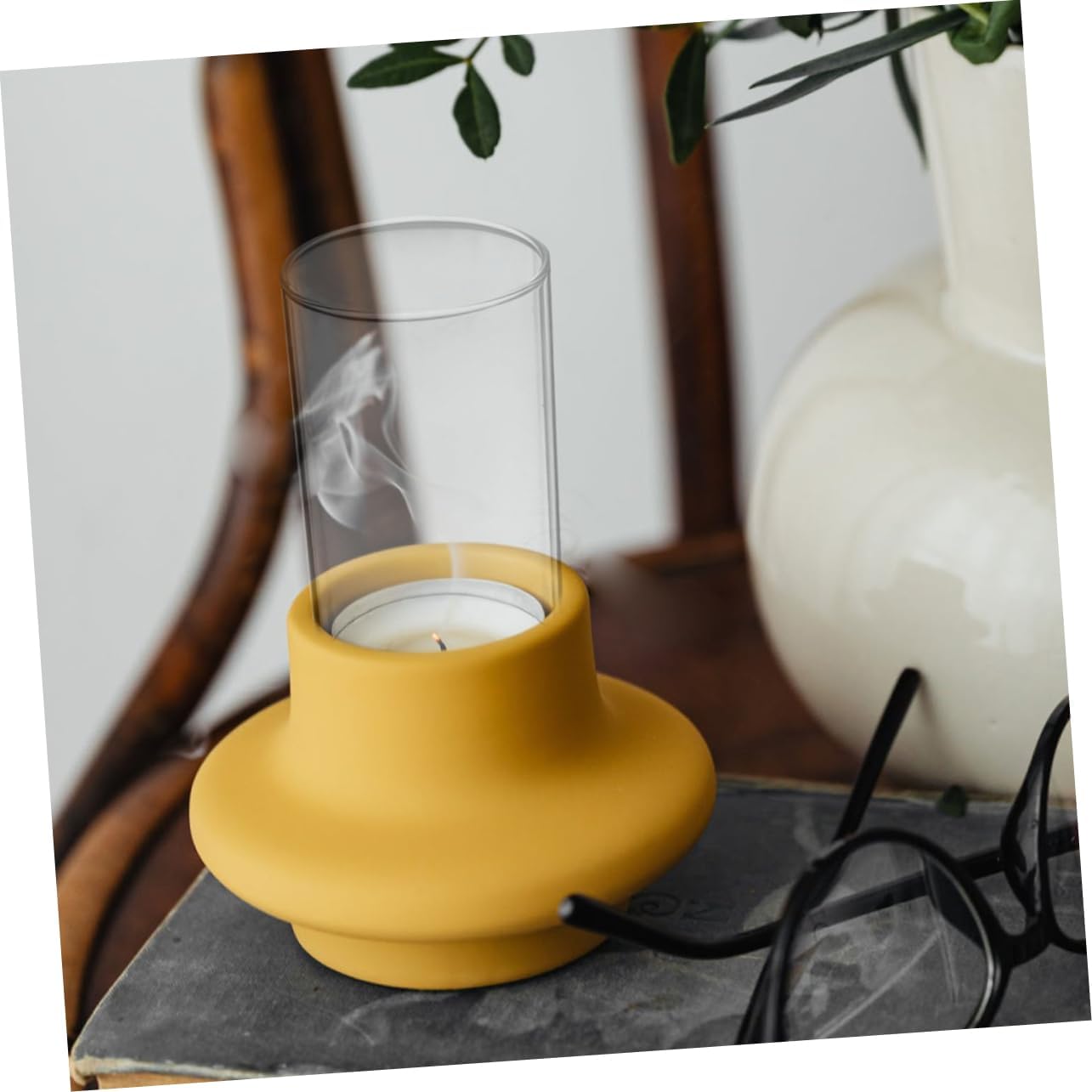 4pcs Decorative Glass Candle Covers for Hurricane Candle Holders