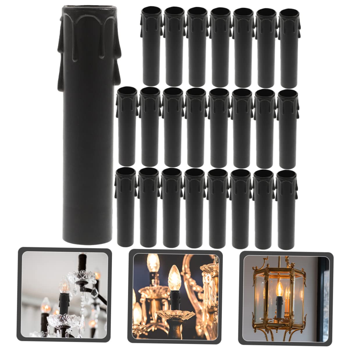 24pcs Teardrop Candle Sleeves for Chandeliers and Lamp Parts