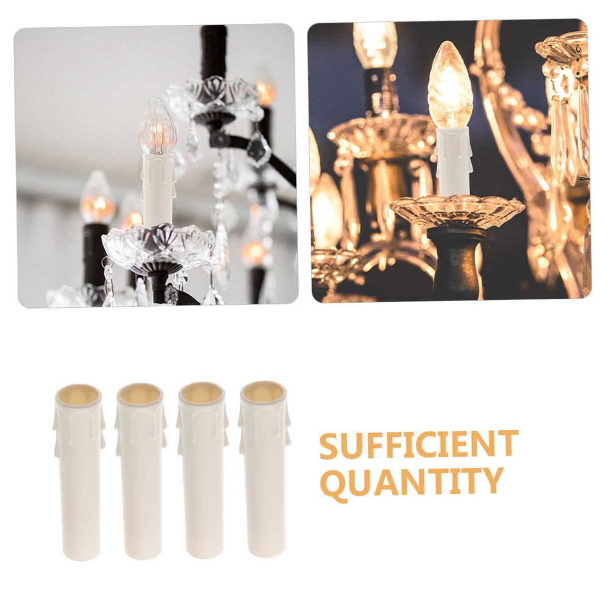 Happyyami 15pcs Chandelier Candle Sleeves Plastic Covers for Votive Holders
