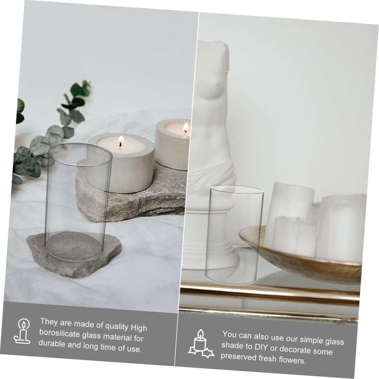PRETYZOOM 2pcs Windproof Candle Covers for Dining Room Decor