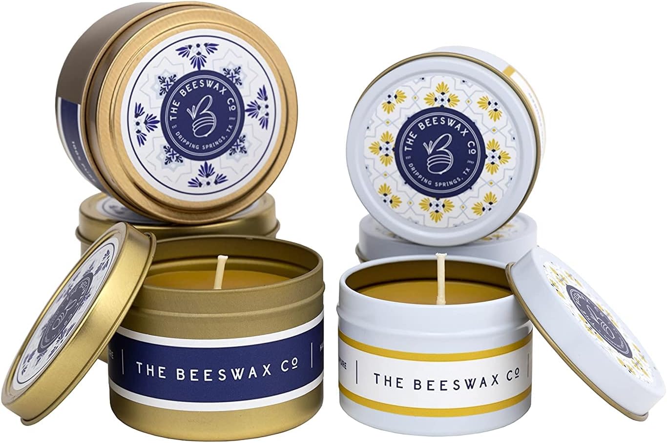 The Beeswax Co Santorini Travel Candle Tin - 6oz Natural Honey Scented