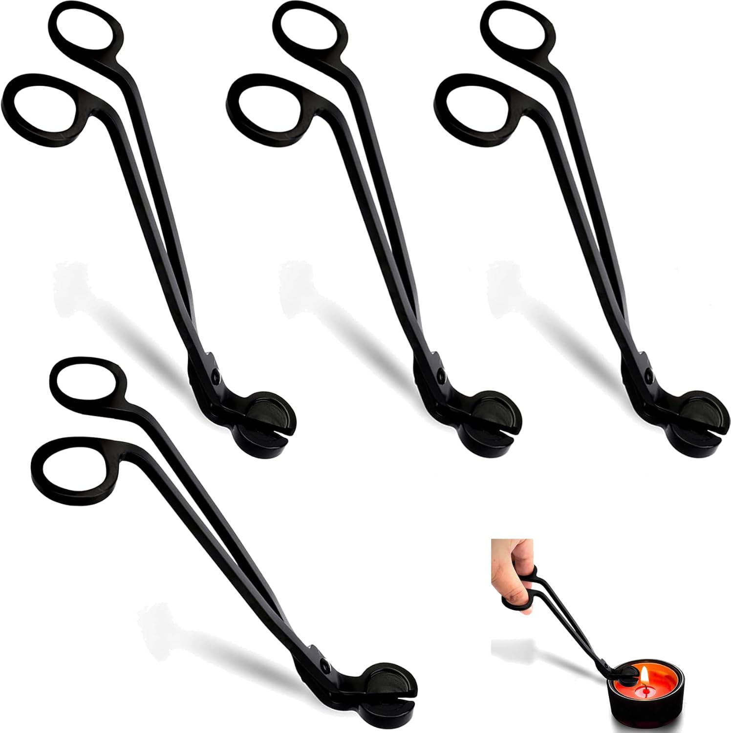 4 Pack Matte Black Candle Wick Trimmer Set