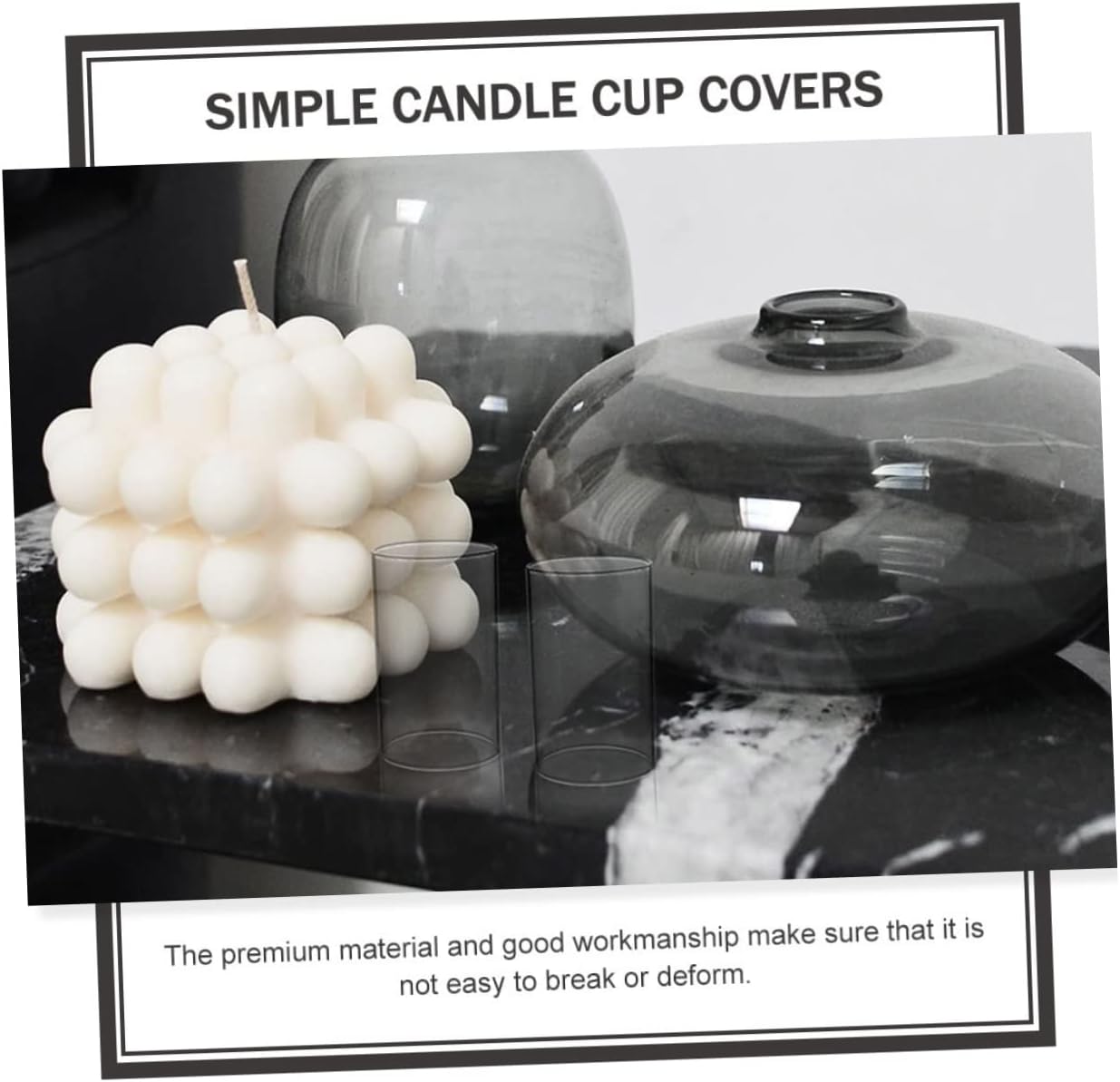VINTORKY Glass Chimney Tube Windproof Candle Cover for Votive Candles