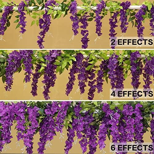 Wisteria Artificial Flower Garland 8Pcs 576ft Purple