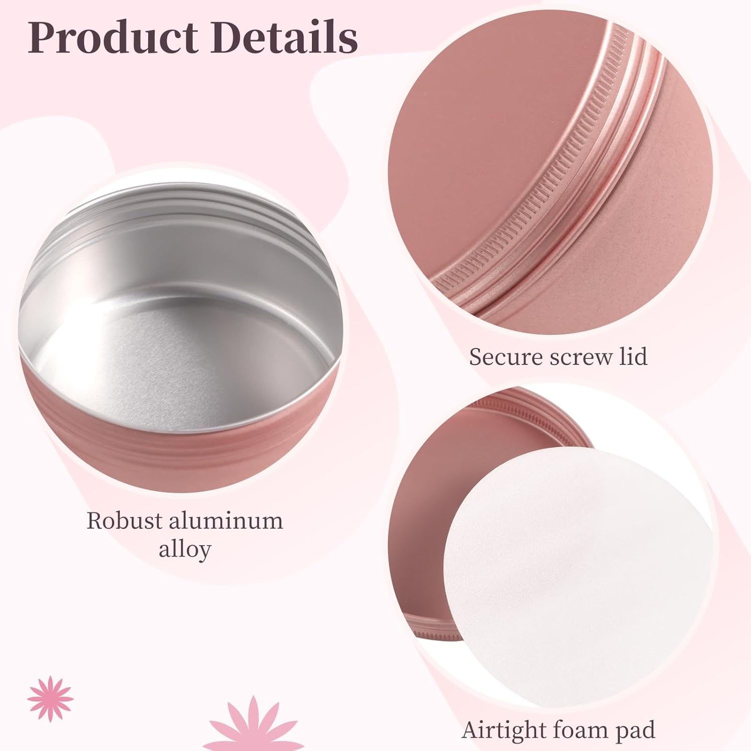 OMISTAR 18 Pcs Screw Top Metal Tins for Candles and Storage