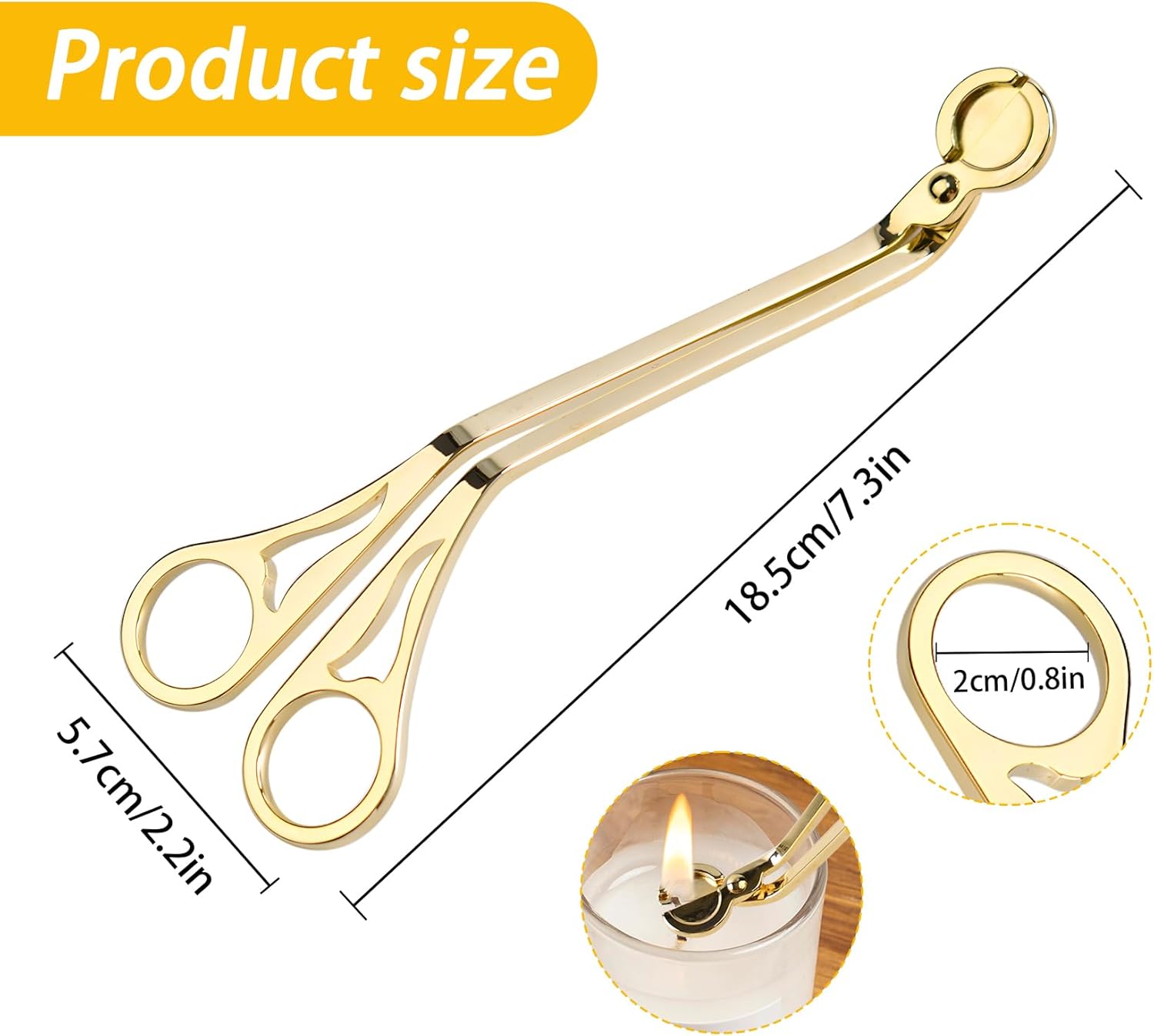 Gold Candle Wick Trimmer with Scissor Head