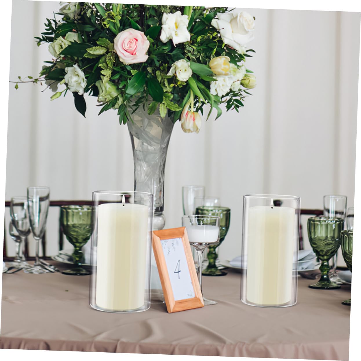 PRETYZOOM Hurricane Glass Cylinder Candle Holder for Pillar Candles