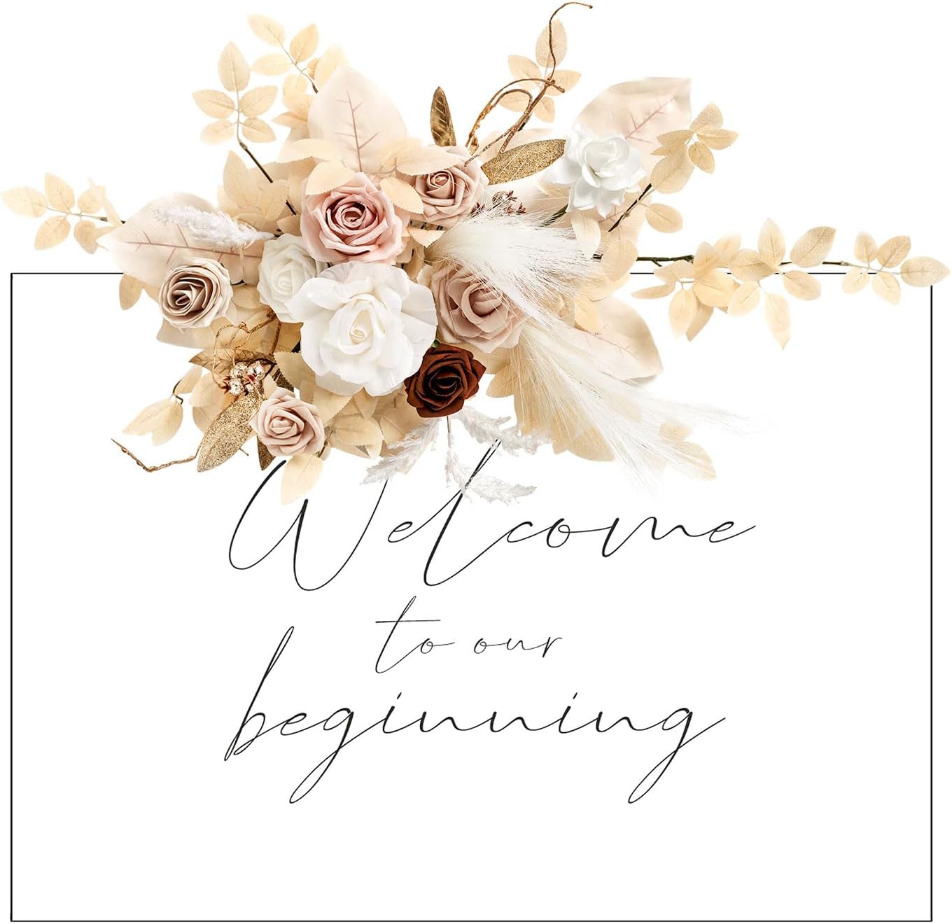Lings Moment Fall Wedding Floral Swag Welcome Sign