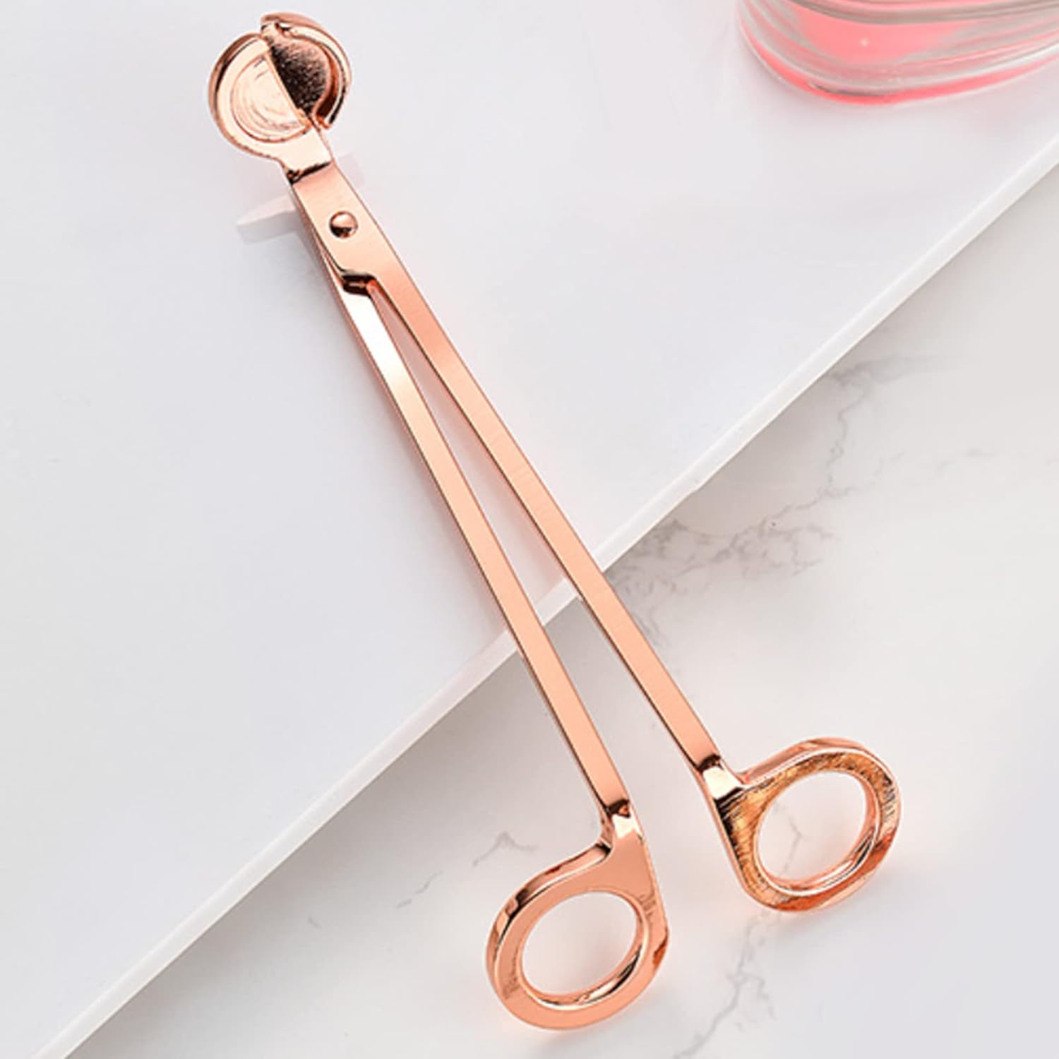 2pcs Rose Gold Candle Wick Trimmer with Stainless Steel Blades