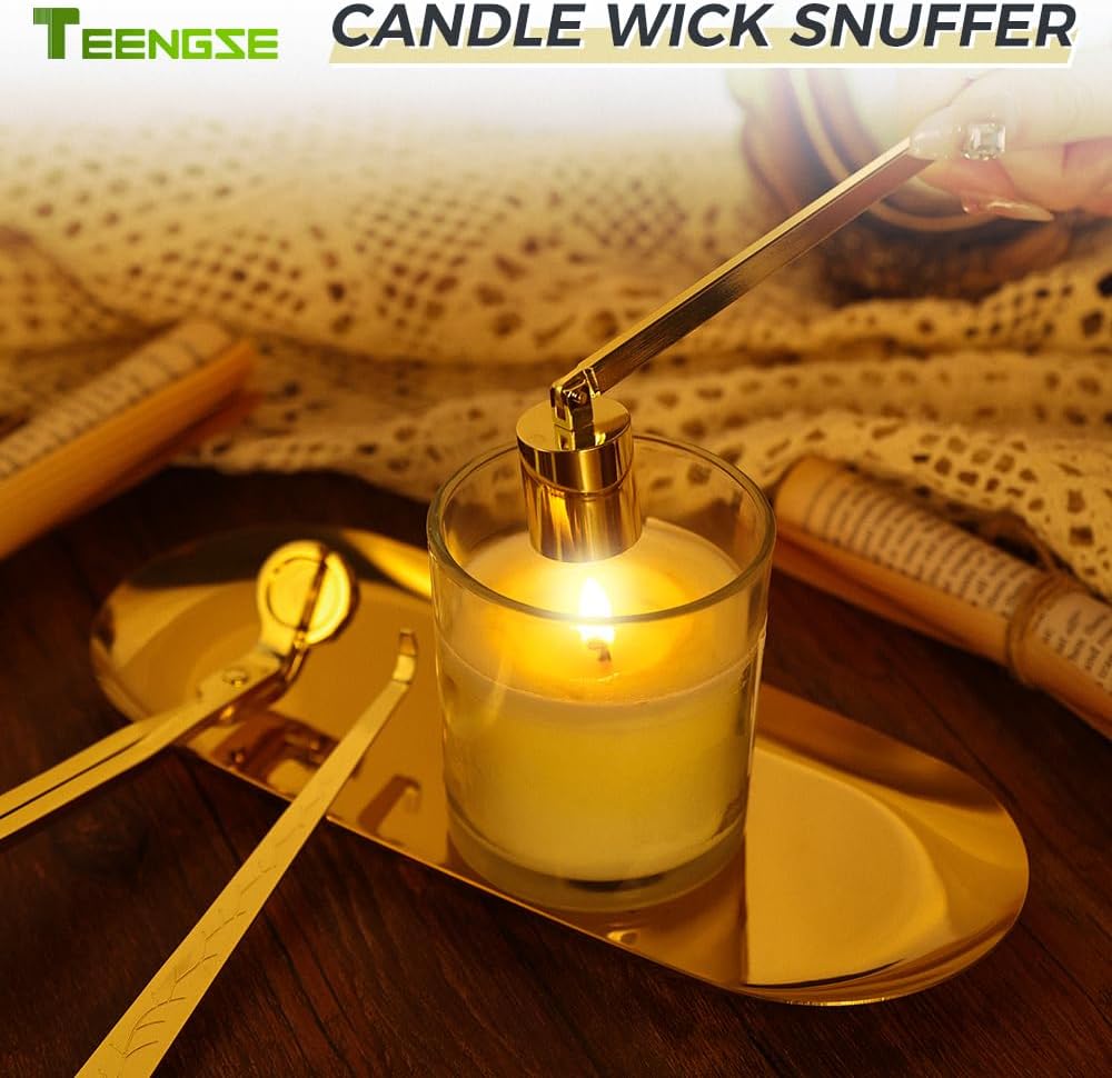 Gold 3 in 1 Candle Accessory Set