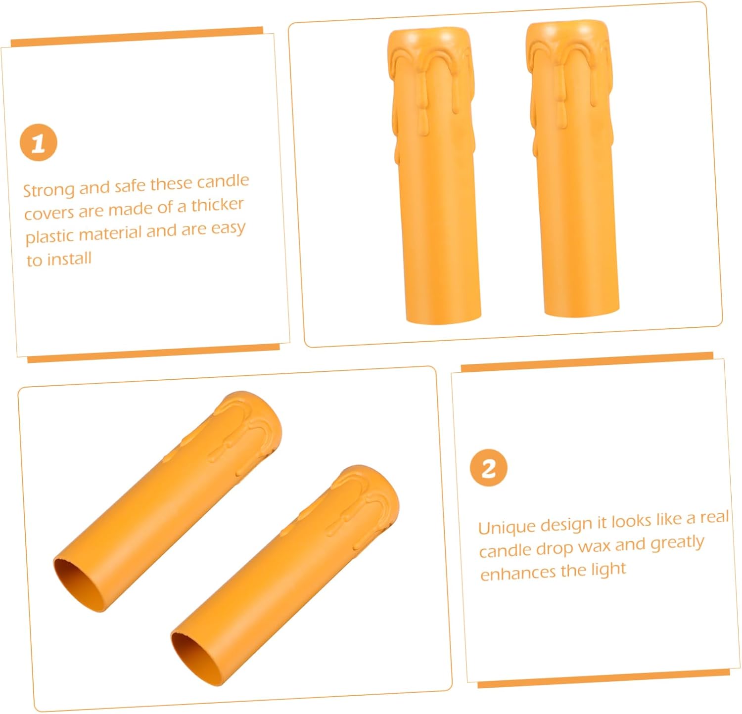 20 Pcs Lightweight Plastic Candle Sleeves with Tear Pattern Chandelier Socket Covers
