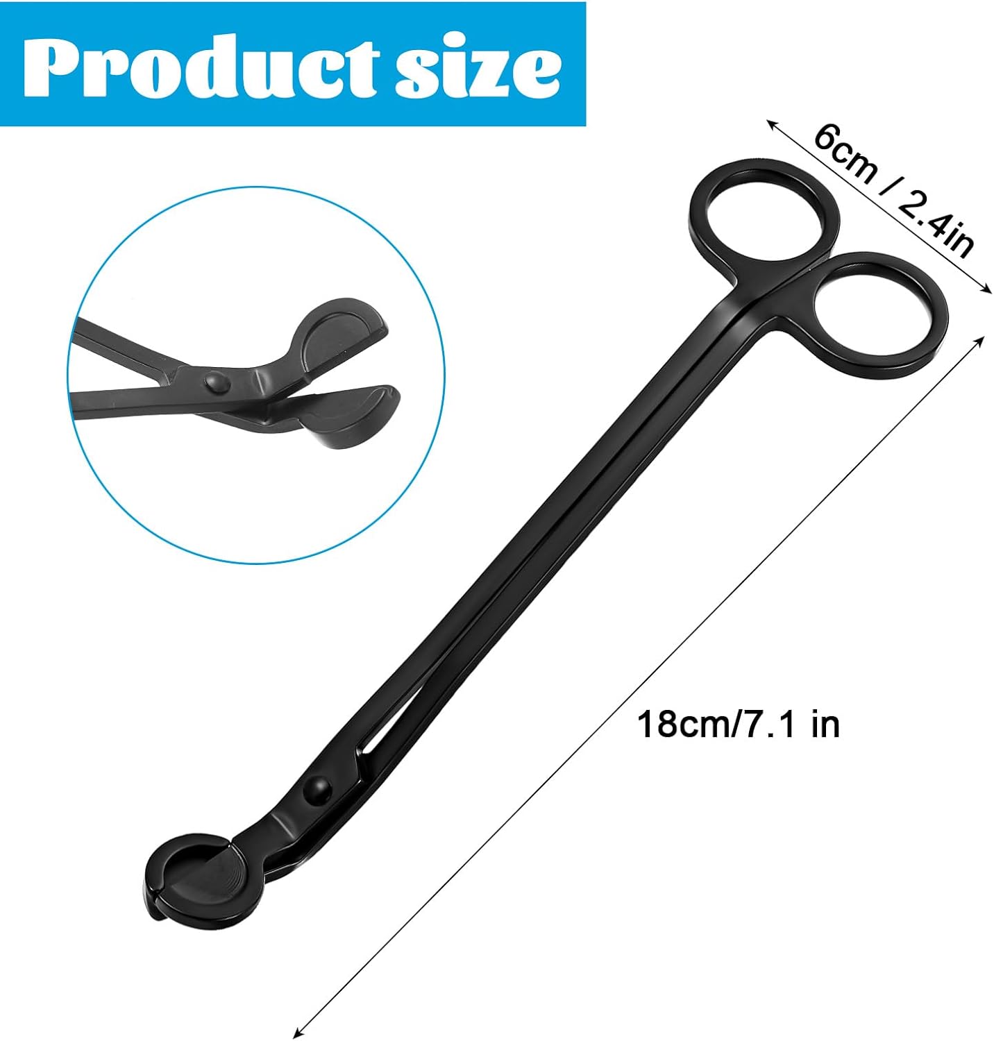 5 Pack Candle Wick Trimmer Cutter Matte Black Stainless Steel
