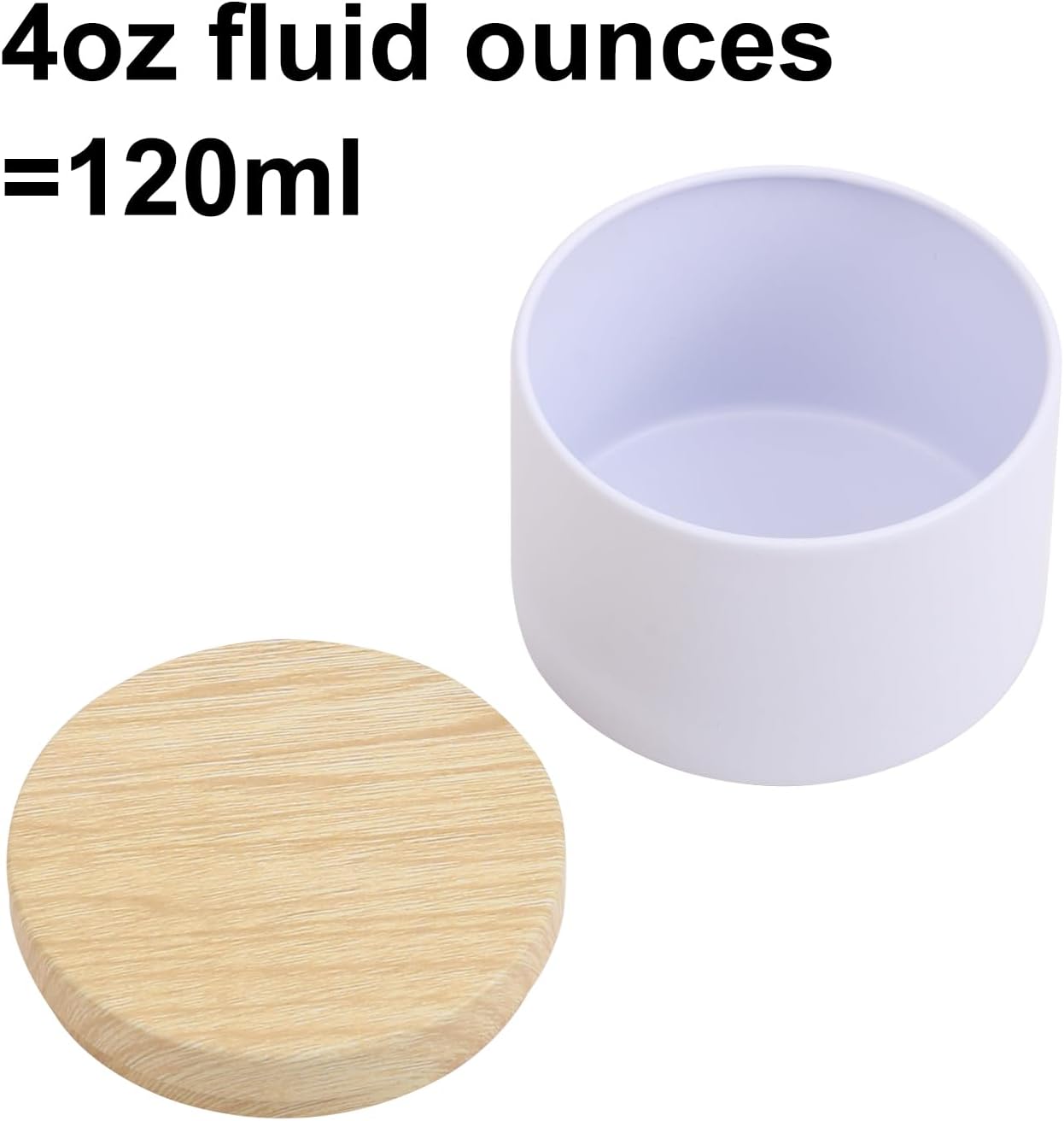 48-Pack 4 OZ White Metal Candle Tins with Wood Grain Lids
